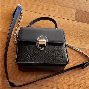 Black, Gold & Snakeskin Mini Topshop Crossbody